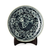 Stoneware Fish Display Plate Swirling Pattern